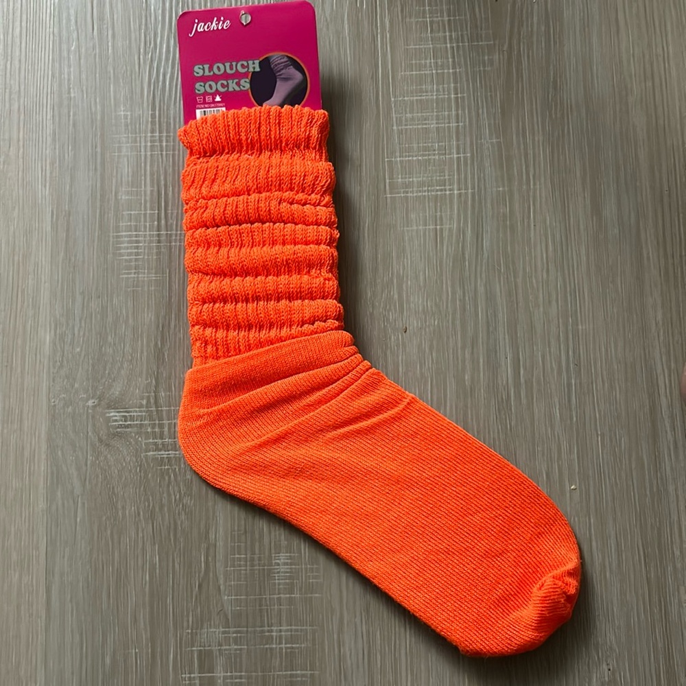 Neon Orange Adult Slouch Socks